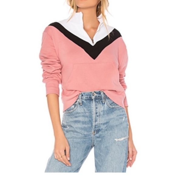 Wildfox Tops - WILDFOX - Colorblock Soto Warm Up Hoodie Size L